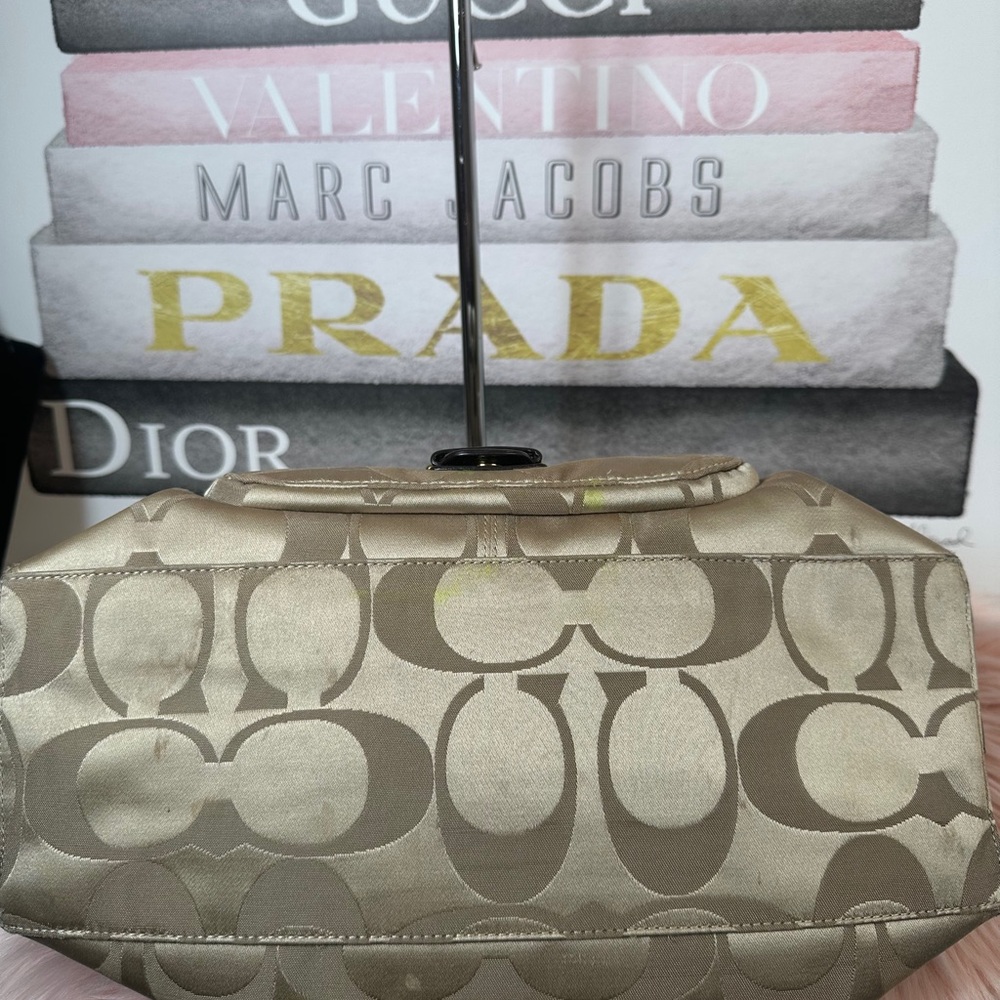 Coach Cream and Brown Shoulder Bag with Monogram - Picture 8 of 11